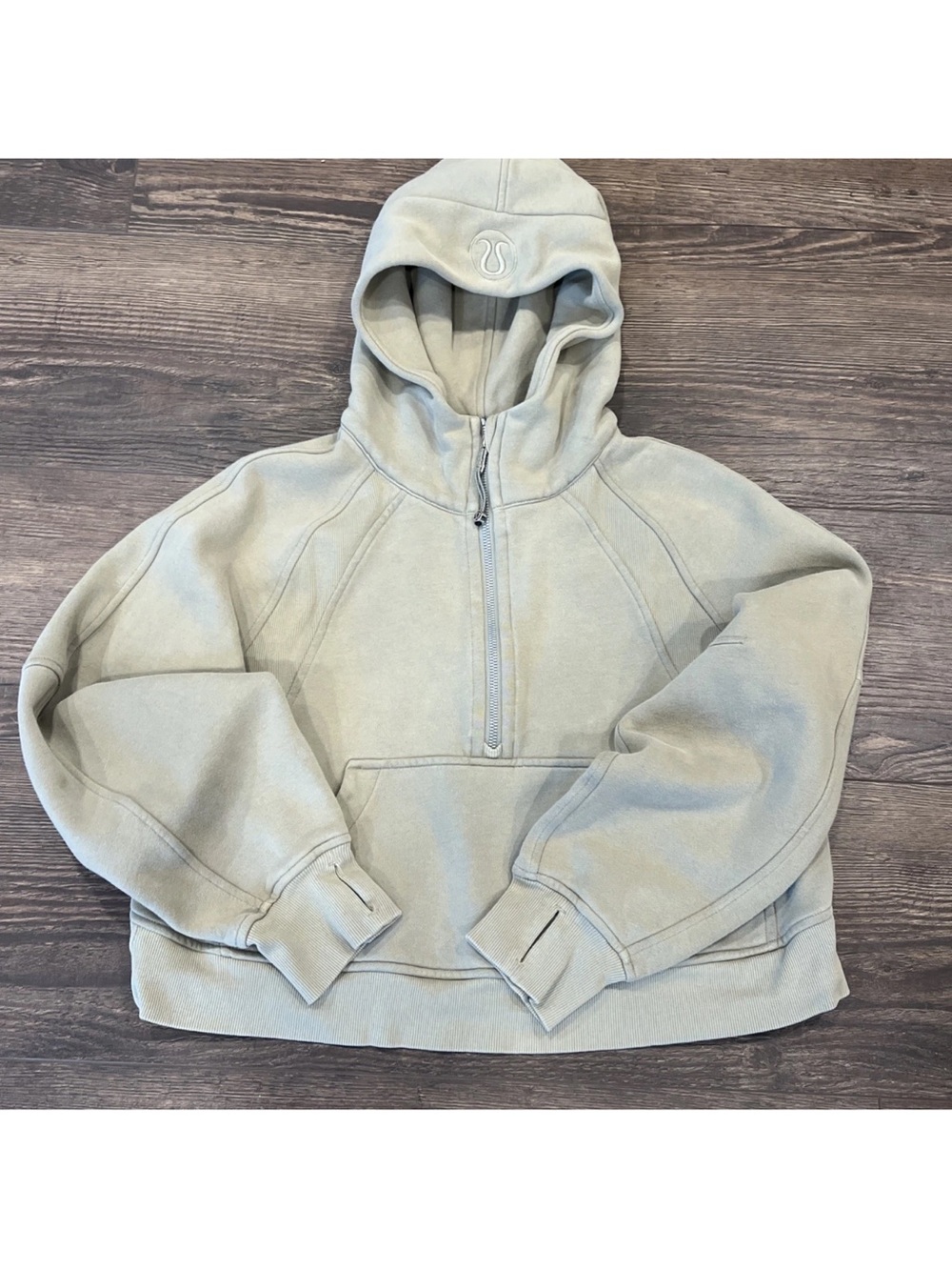 Lululemon Fleece Half Zip XS/S Scuba Hoodie Sweater Dew Green